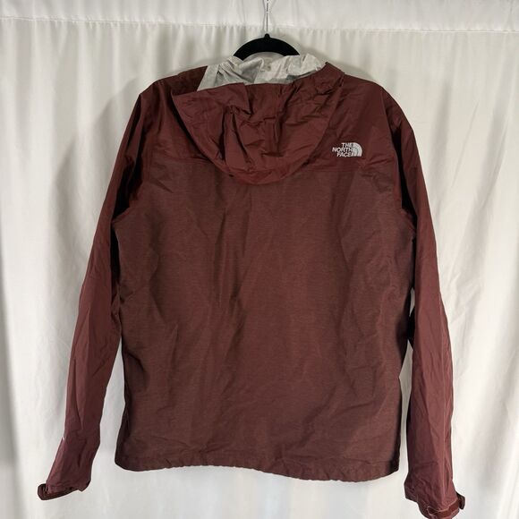 North Face Dryvent Jacket Men's Medium Burgundy Red Full Zip Hooded Zip Pits - Picture 7 of 11
